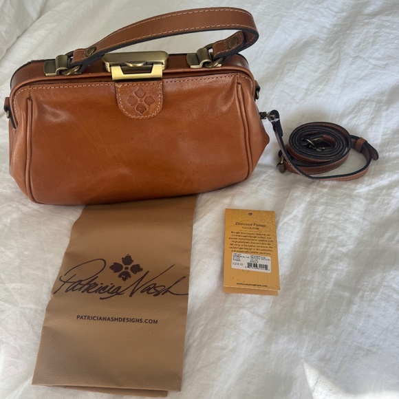 Patricia Nash Tan Leather Satchel - Picture 1 of 7